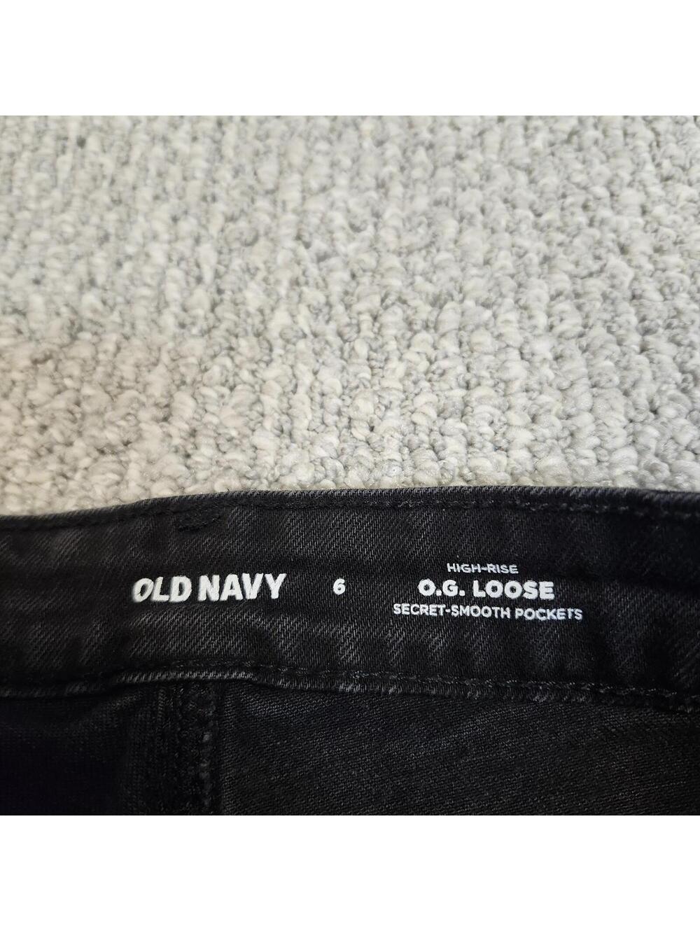 Old Navy High-Rise O.G. Loose Black Jeans Size 6 - Picture 10 of 12